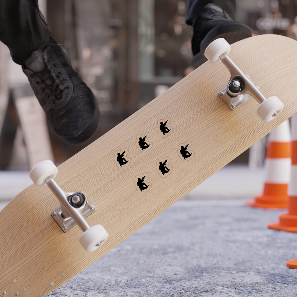 Skateboard with 'Cool is the new kind' design on a blurred background