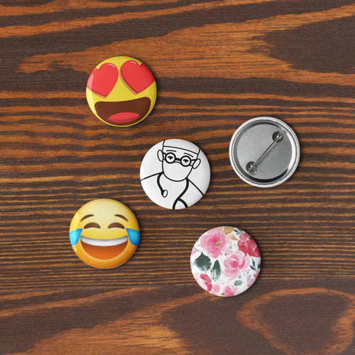 Aesthetic Cute Emoji Pin Buttons Set (5-Piece)